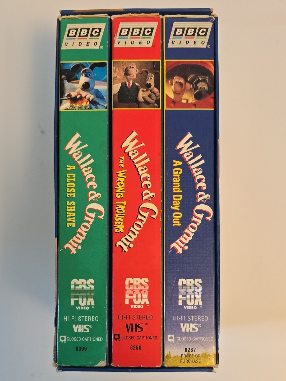 Vintage Wallace & Gromit BBC 3-Tape VHS Box Set 1996 Claymation